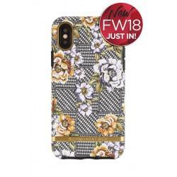 Richmond & Finch - Coque Rigide Floral Tweed - Couleur : Gris - Modèle : iPhone Xs Max
