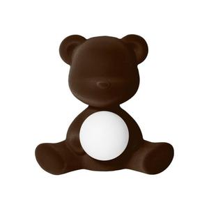 TEDDY GIRL-Lampe LED rechargeable Ourson Velours H32cm Marron
