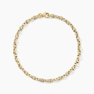 Bracelet Carlo Or Bicolore Maille Marine Ronde