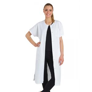 Blouse professionnelle de travail blanche à manches courtes kimono 100% coton femme restaurant médical cuisine infirmier