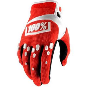 100% Airmatic Hexa Gants de Motocross, blanc-rouge, taille M