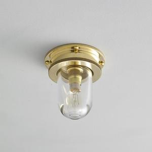 SHIP'S-Plafonnier salle de bain laiton et verre H9cm Laiton