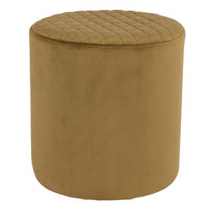 BUBBEL - Pouf Rond Ø34cm Velours Coloris Moutarde