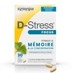 D-stress Focus – 30 Comprimés - Stimule La Mémoire Et La Concentration