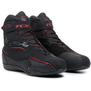 TCX Zeta Chaussures de moto imperméables, noir-rouge, taille 47