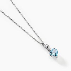 Collier Clothilde Or Blanc Topaze Et Oxyde De Zirconium