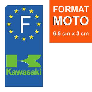 1 sticker pour plaque d'immatriculation MOTO, KAWASAKI