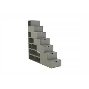 Escalier cube de rangement hauteur 175 cm - Gris