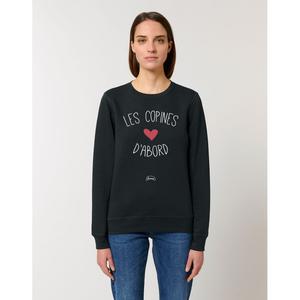 Sweat Femme - Les Copines D Abord Coeur - Noir - Taille XS