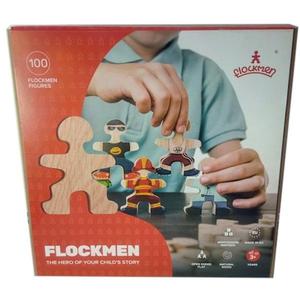 Jeu en bois Construction Montessori Flockmen 100 pièces avec S