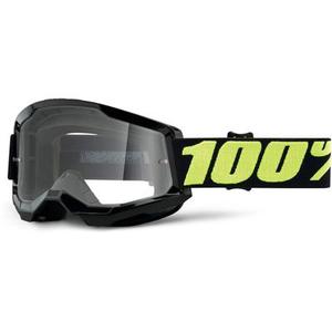 100% Strata 2 Clear Lunettes de motocross, noir-jaune
