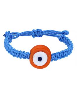 Maison Irem - Femme - Bracelet large tressé à perle en verre Evil Eye - Orange