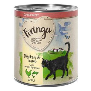 24x800g Classic Meat Menu truite, poulet Feringa - Pâtée pour chat