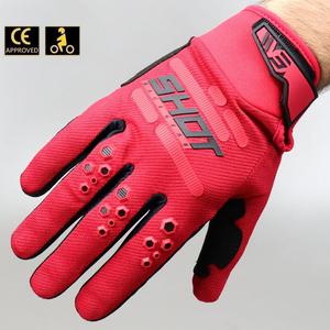 Gants cross Shot Vision homologués CE moto rouges