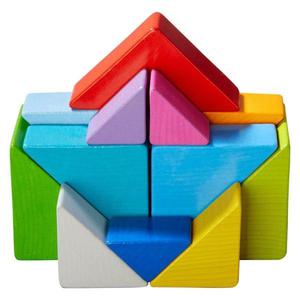 Jeu en bois d'assemblage en 3D 21 pièces Cube Tangram HABA - Jouet e