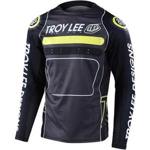 Troy Lee Designs Sprint Drop In Maillot vélo, noir-gris-vert, taille L