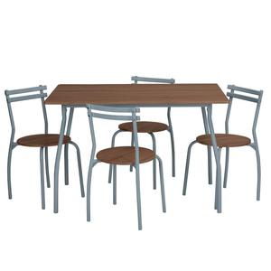 Table Repas 120 x 80 et 4 Chaises Noyer