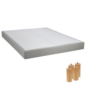 Tapikit - sommier tapissier démontable 2x20 lattes 140x190cm lin + pieds bois 15cm