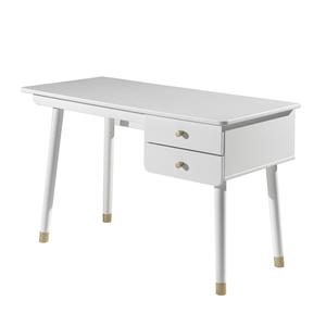 TINY WHITE - Bureau 2 Tiroirs Blanc et Gold