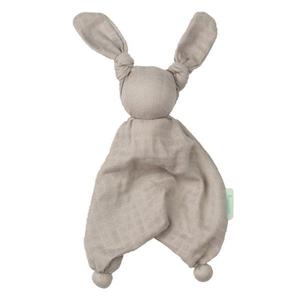 Doudou bébé Coton Bio Floppy Mousseline Gris Argent Hoppa - Doudou