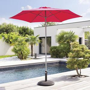 Parasol droit rond Anzio Grenade 2,3 m - Polyester, Acier traité époxy Unisexe