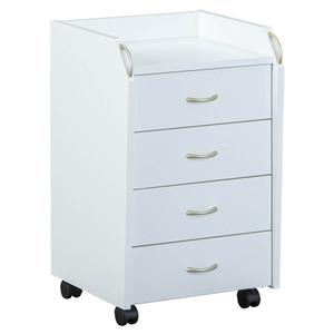 Teo - caisson 4 tiroirs sur roulettes coloris blanc