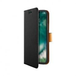 Xqisit - Etui Avec Coque Arrière Intégrée Slim Wallet Selection - Couleur : Noir - Modèle : iPhone 13 Pro Max