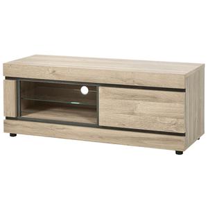Massire - meuble tv 1 porte et niche aspect bois