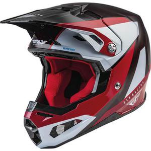 FLY Racing Formula Carbon Prime Casque de motocross, noir-blanc-rouge, taille XS