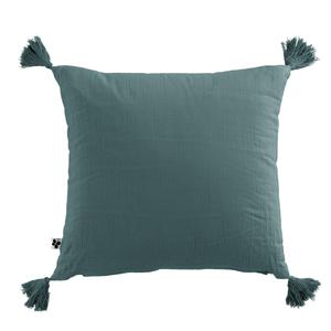 OUREA - Coussin Déhoussable 40x40cm avec Pompons Gaze de Coton Canard