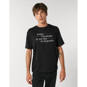 T-shirt Homme - Papa Mythe Legende - Noir - Taille M