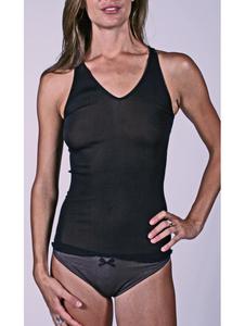 LISANZA - Top bretelles larges noir SOIE