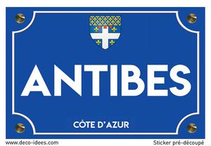 Sticker plaque de rue, ANTIBES