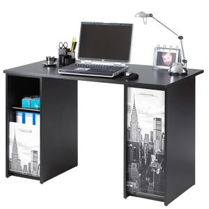 Bureau Noir 2 Caissons Rideaux Imprimés - Coloris - New York 500