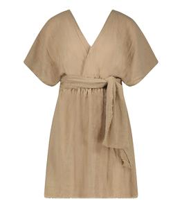 Maison Saint Julien - Femme - S - Robe courte Empire Caffe Latte - Marron