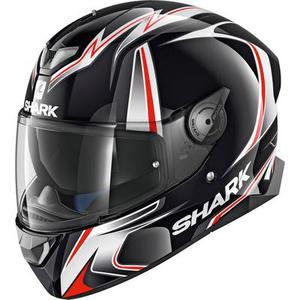 Shark Skwal 2 Replica Sykes Casque LED blanc, noir-blanc-rouge, taille XS