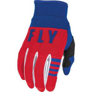 Fly Racing F-16 Gants de motocross pour les jeunes, blanc-rouge-bleu, taille S