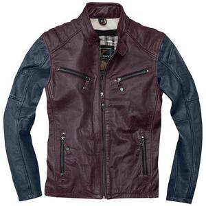 Black-Cafe London Firenze Veste en cuir, rouge-bleu, taille 58
