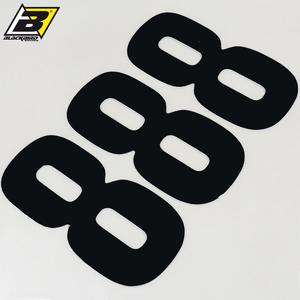 Stickers numéro cross 8 noirs 16 cm Blackbird (jeu de 3)