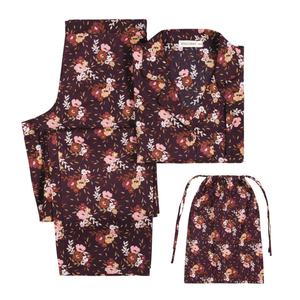 PYJAMA 2 PIECES EN SATIN DE COTON IMPRIME FLEURI