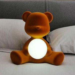 TEDDY GIRL-Lampe LED rechargeable Ourson Velours H32cm Doré
