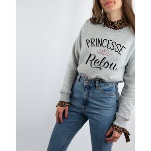 Sweat Femme - Princesse Relou - Gris Chine - Taille M