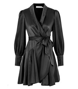Zimmermann - Femme - 1 - Robe Portefeuille en Soie Black - Noir