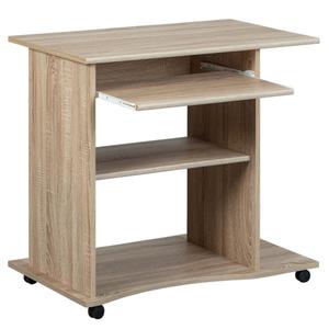 List - meuble informatique sur roulettes aspect bois