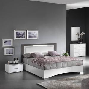 FADILY - Chambre 160x200cm avec Commode et Chevets