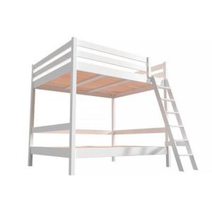 Lit double superposé Sylvia 140x200 avec échelle 140x200 Blanc
