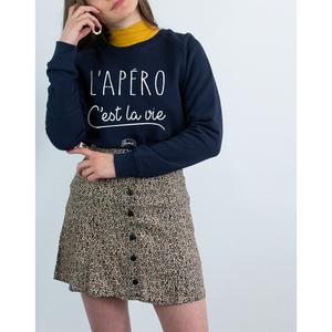 Sweat Femme - L'apero C'est La Vie - Navy - Taille XL