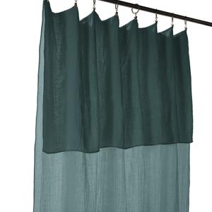 OUREA - Rideau Ajustable 140x300 cm Gaze de Coton Canard + 8 Anneaux Pince