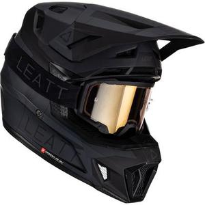 Leatt 7.5 Stealth Casque de motocross avec lunettes, noir, taille M