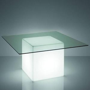 SQUARE-Table lumineuse L150cm Blanc